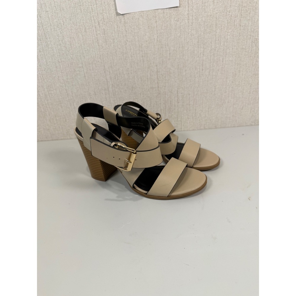 CRHISTIAN SIRIANO WOMEN'S SANDALS BEIGE STRAPS Size 8.5 - Picture 9 of 14